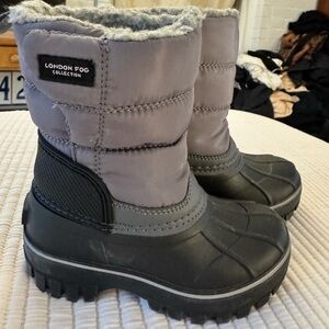 London Fog Kids' Black and Gray Winter Boots Toddler